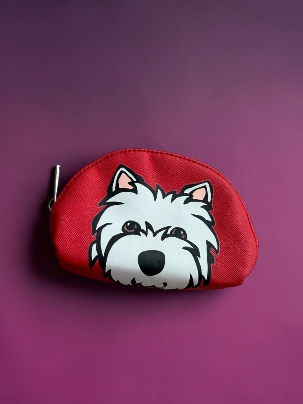 MARC TETRO Red Yorkie Coin Purse Pouch Money Holder